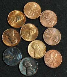 10  Mixed UNCIRC Lincoln Cents 1960 To 2015  NICE LOT!  (pls24)