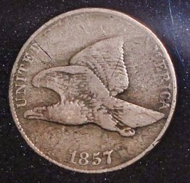 1857 Flying Eagle Cent  In Slab VG / F (6gry2)