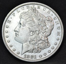1881-S Morgan Silver Dollar BU UNCIRC / AU Good Date!  SUPER  NICE!  (tnn49)
