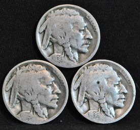 3  1935-D  1936-D  Buffalo Nickels    (exc54)