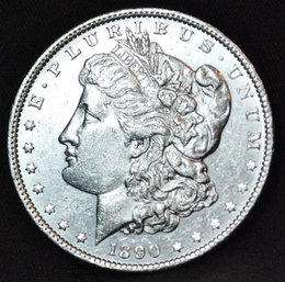 1890  Morgan Silver Dollar BU UNCIRC  / AU SUPER  NICE! Full Chest Feathering  (3cpo5)
