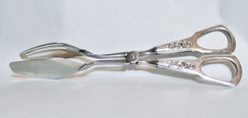 Norway Olsen 830s Sterling Silver Ornate Pastry / Sandwich / Salad Tongs SUPER!