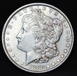 1886  Morgan Silver Dollar AU UNCIRC Good DATE! SUPER!  (rac2)