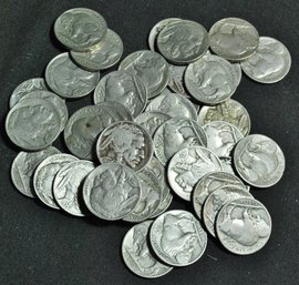 40   1937-P Buffalo Nickels NICE LOT! All Have Sharp Dates  (axy2)