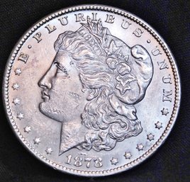 1878-S Morgan Silver Dollar AU BETTER DATE! In Plastic Case (9yew8)