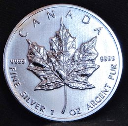2000 Canadian Silver Maple Leaf $5 Five Dollar Coin 1 Oz .9999 BU UNCIRC! (5bbc9)