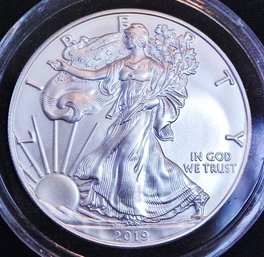 2019 Silver Eagle Dollar 1 Oz .999 Proof-Like BU In Capsule (pxd16)