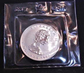 1989 Canadian Silver Maple Leaf $5 SEALED 1 Oz .9999 BU UNCIRC! (6abc8)