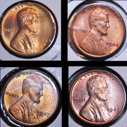 4 Lincoln Wheat Cents 1948-S  1947-D  (2)1948   BU UNCIRC   (5sss9)
