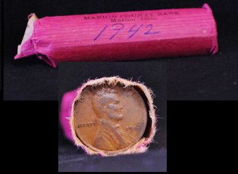 Roll Of 1942 Lincoln Wheat Cents UNSEARCHED (4trc8)