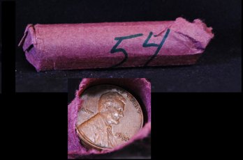 Roll Of 1954 Lincoln Wheat Cents UNSEARCHED (3alm4)