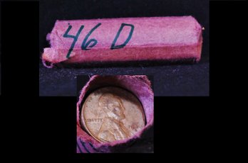 Partial Roll Of 1946-D Lincoln Wheat Cents UNSEARCHED (9drc6)