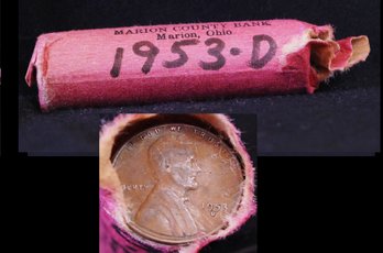 Roll Of  1953-D Lincoln Wheat Cents UNSEARCHED (4flr3)