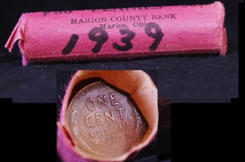 Roll Of  1939 Lincoln Wheat Cents UNSEARCHED (9mkc2)