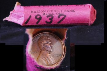 Roll Of  1937 Lincoln Wheat Cents UNSEARCHED (8gan3)