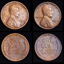 2 Lincoln Wheat Cents 1927  1929  (67ret)