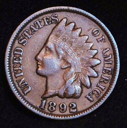 1892  Indian Head Cent XF  (md)