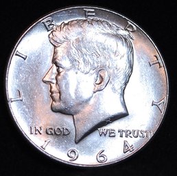 1964 Kennedy Half Dollar UNCIRCULATED BU Super!  (27urL)