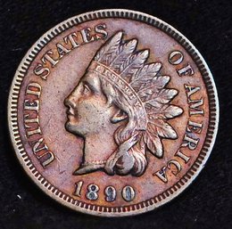 1890 Indian Head Cent / Penny XF Full Liberty &  Diamonds SUPER! (pha22)