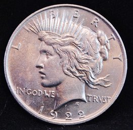 1922 Peace Silver Dollar AU / BU Super NICE LUSTER! (brm7)