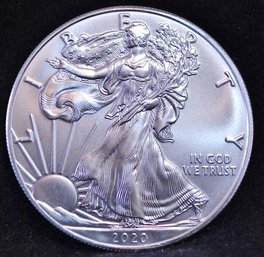 2020 Silver Eagle 1 Oz  BU UNCIRCULATED Super Coin!  (25mmv)