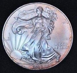 2008 Silver Eagle 1 Oz  BU UNCIRCULATED Super Coin!  (7rwa5)