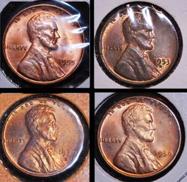 4 Lincoln Wheat Cents 1950  1950-S  1953-D  1955-S     BU UNCIRC   (2mrv8)