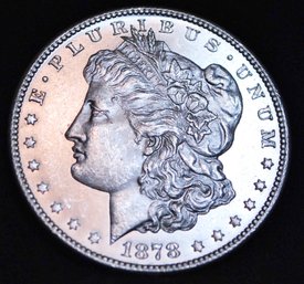 1878-S Morgan Silver Dollar AU / BU BETTER DATE! Full Chest Feathers! In Capsule (gab84)