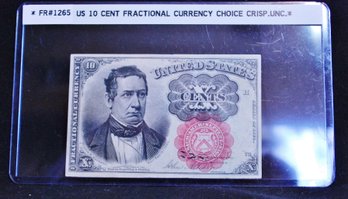 1874 US Fractional Currency 10 Cent 10 Cent Note CH UNCIRC CRISP