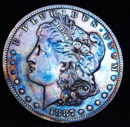 1887-O Morgan Silver Dollar Toning   (3ams4)