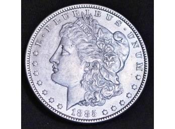 1885 Morgan Silver Dollar Uncirculated BU / AU SUPER COIN! (api39)