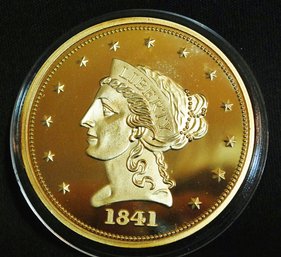 1841 American Mint Double Eagle Liberty Replica 24K Gold Plated Coin (xba41)