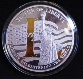 Statue Of Liberty Enlightening The World American Mint Gold / Silver Plated Proof (bvs49)