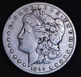 1890-CC Carson City Morgan Silver Dollar Very Fine NICE! (5bar2)
