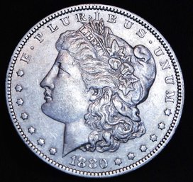1880 Morgan Silver Dollar AU (tam38)