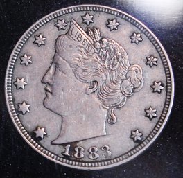 1883 Liberty 'V' Nickel XF / PLUS  Super Nice In Plastic Case (9cmo8)