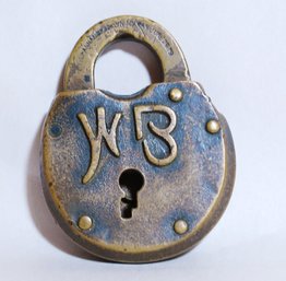 Antique Vintage Wilson Bohannan WB Solid Brass Lock Padlock No Key