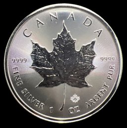 2018 Canadian Silver Maple Leaf $5 Five Dollar Coin 1 Oz .9999 Pure BU UNCIRC! (pra52)