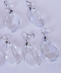 5 Antique Glass Chandelier Crystal Prisms TEARDROP 2.75' Lamp Jewelry Crafts