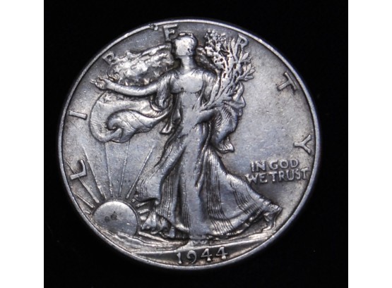 1944 Walking Liberty Half Dollar 90 Percent Silver XF / AU (phg9)