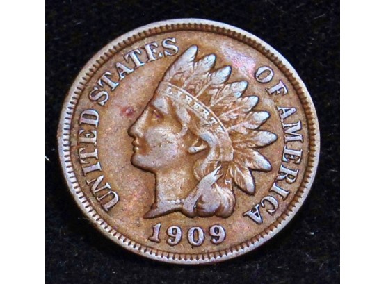 1908 Indian Head Cent Penny VF  Full Liberty / Diamonds (pto2)