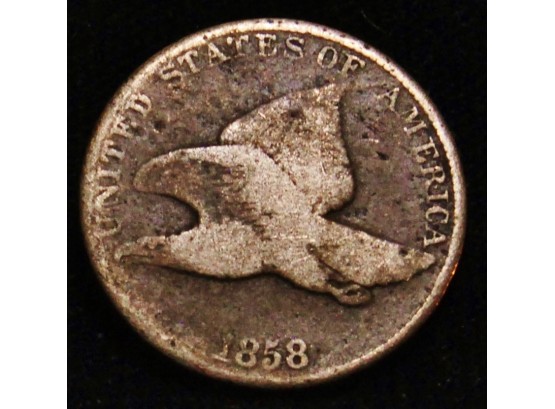 1858 Flying Eagle Cent Penny VG / F  (kty8)