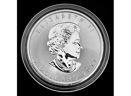 2017 Canadian Silver Maple Leaf $5 Dollar Coin 1 Oz .9999 Pure Silver BRILLIANT UNCIRCULATED In Capsule (vrt8)