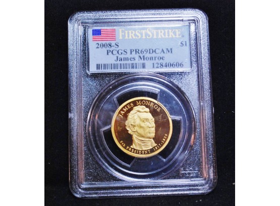 2008-S   PCGS James Monroe Presidential Dollar Proof PR69 DCAM   (LLbrh8)