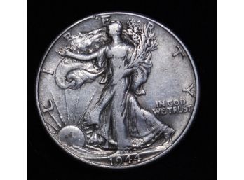 1944 Walking Liberty Half Dollar 90 Percent Silver XF / AU (phg9)
