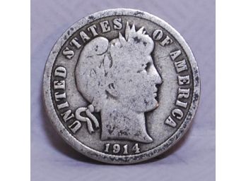 1914-D Barber Dimes 90 Percent Silver (art6)