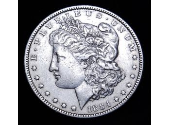 1884 Morgan Silver Dollar 90 Percent Silver Extra Fine / XP Plus (bab5)