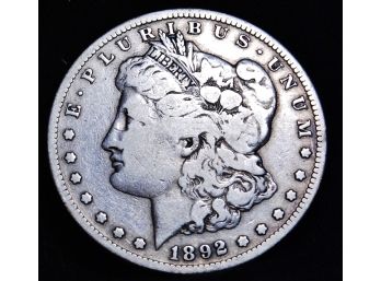 RARE 1892-S Morgan Silver Dollar  KEY DATE!!! 90 Percent Silver VG Plux / Fine  (Lpm6)
