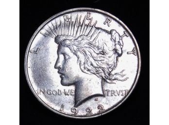 1922-D Peace Silver Dollar 90 Percent Silver LUSTEROUS Uncirc (med6)