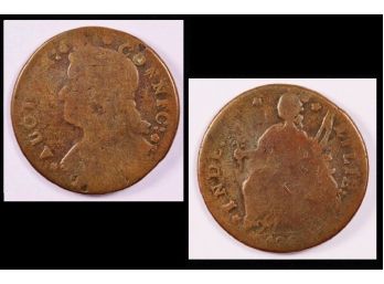VERY RARE! 1787 Connecticut Copper Colonial Large Cent Left Facing SUPER!  (mac2)